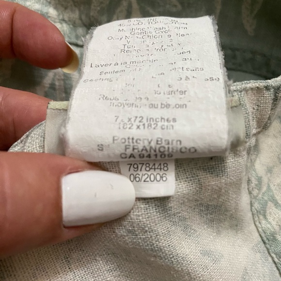 Pottery Barn MATINE TOILE Shower Curtain PORCELAIN BLUE FRENCH LIGHT GREEN - Picture 4 of 13